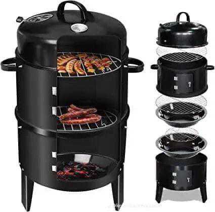 Fumoir Vertical VIVOHOME 2 Portes - Barbecue Smoker Charbon