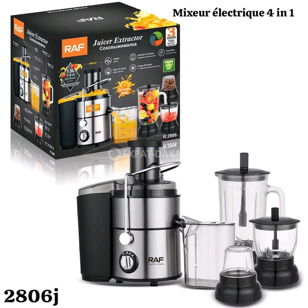 Extracteur de Jus RAF R.2806 - 1000W 4 en 1