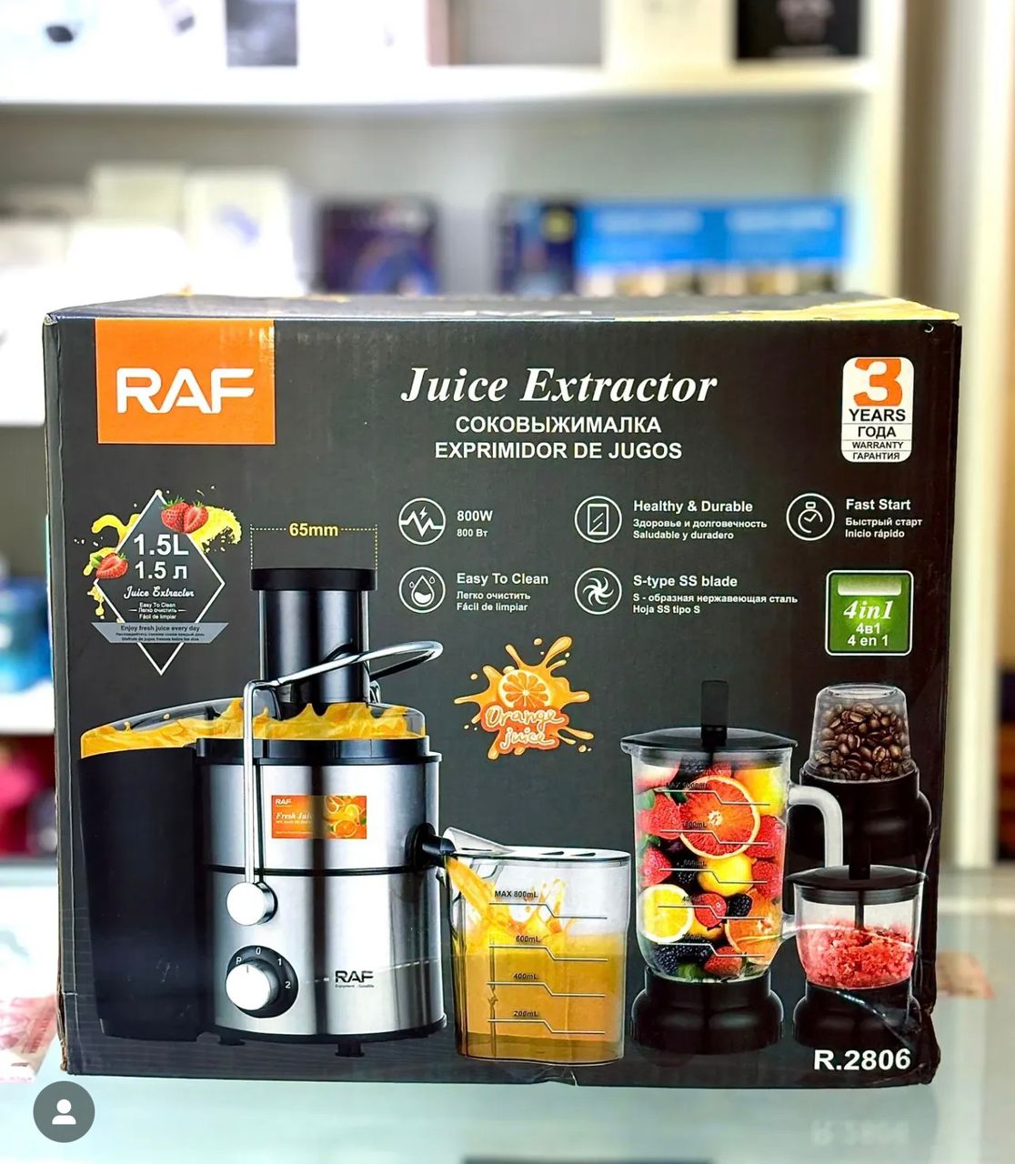 Extracteur de Jus RAF R.2806 - 1000W 4 en 1