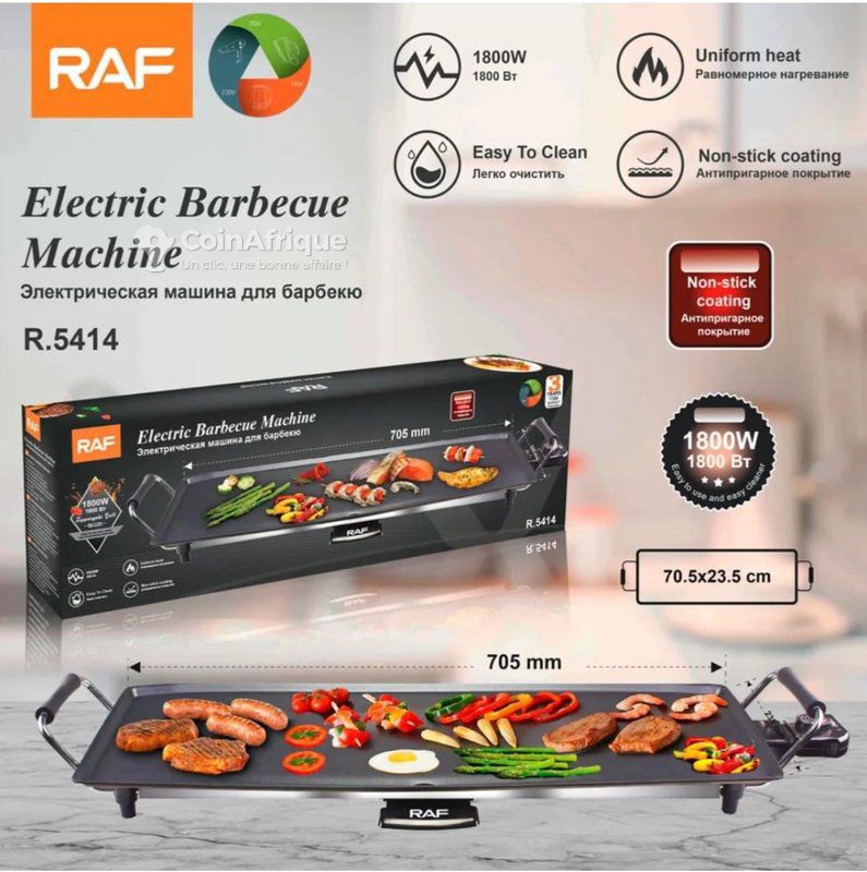 Machine à Barbecue Électrique RAF R.5414 - 1800W