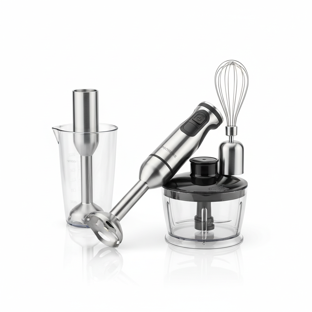 Mixeur plongeant professionnel en acier inoxydable avec accessoires